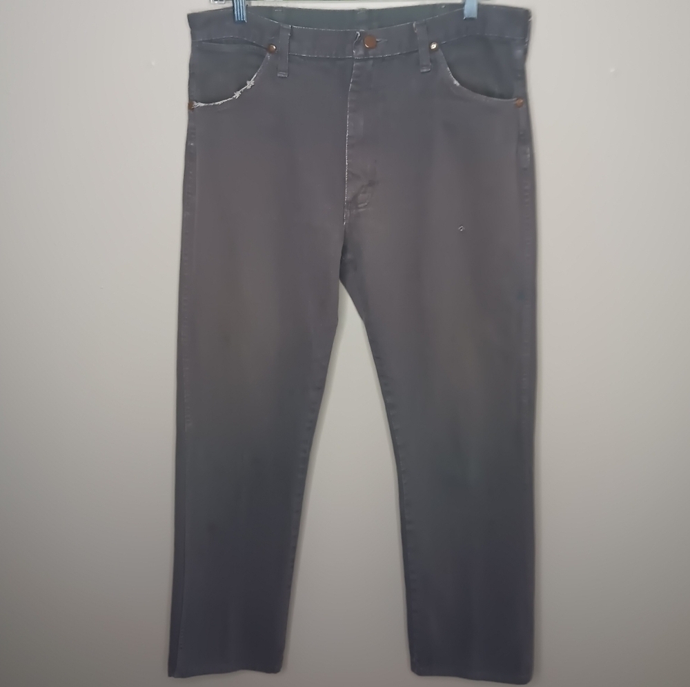 Vintage 70s Wrangler Womens 33 x30.5 Jeans Gray 12MWZCS Made USA Western Cowgirl